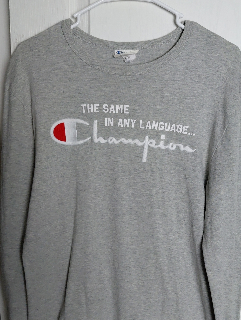 Champion Reverse Weave Long Sleeve Shirt Spell Out Men's Sz Medium